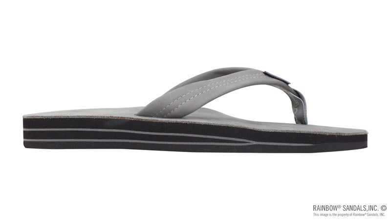 Rainbow Sandals Men's Premier Leather Double Layer with Arch Wide Strap, Grey, Men's XX-Large / 12-13.5 D(M) US - Image 4